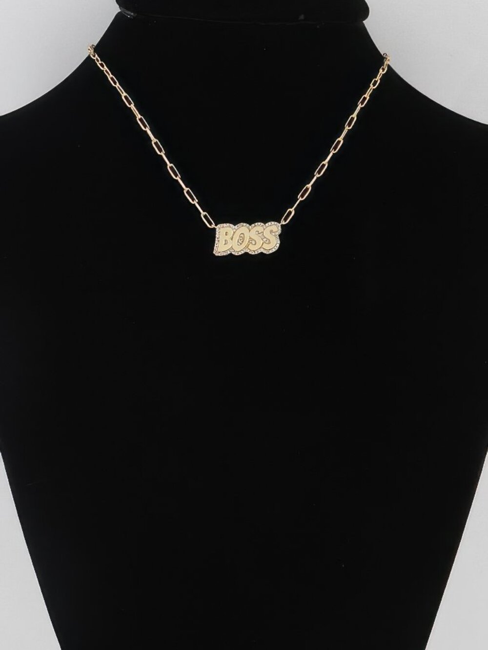 Jeweled Boss Chain Necklace